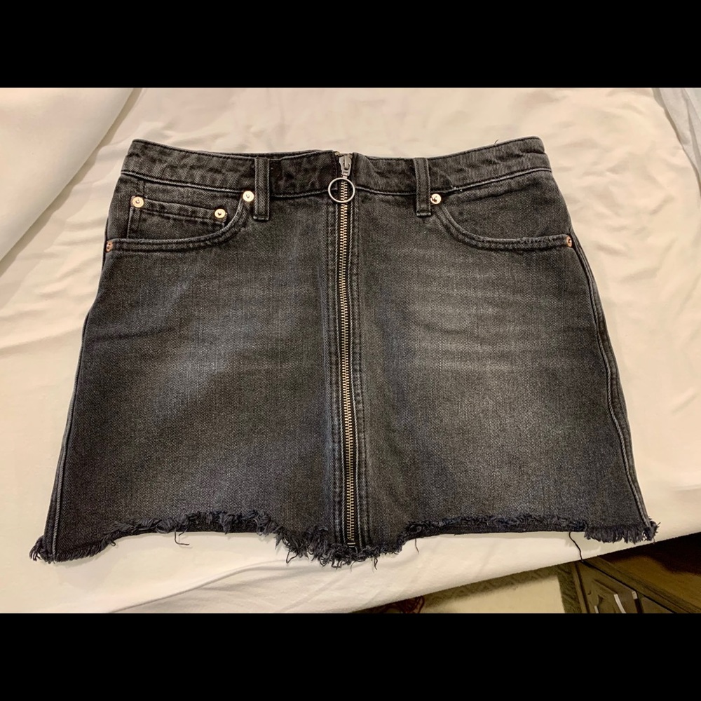 Free people black denim skirt